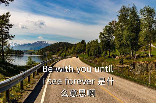Be with you until i see forever 是什么意思啊