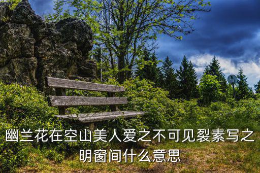 幽蘭花在空山美人愛之不可見裂素寫之明窗間什么意思