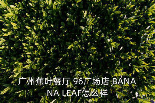 廣州蕉葉餐廳 96廣場店 BANANA LEAF怎么樣