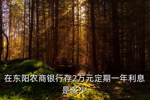 在東陽農商銀行存2萬元定期一年利息是多少