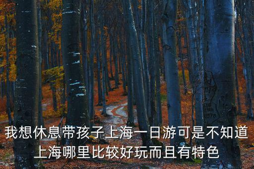 我想休息帶孩子上海一日游可是不知道上海哪里比較好玩而且有特色