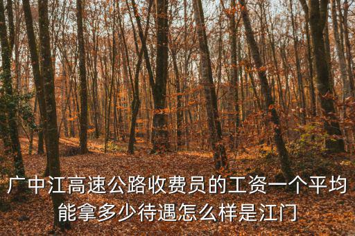 廣中江高速公路收費員的工資一個平均能拿多少待遇怎么樣是江門