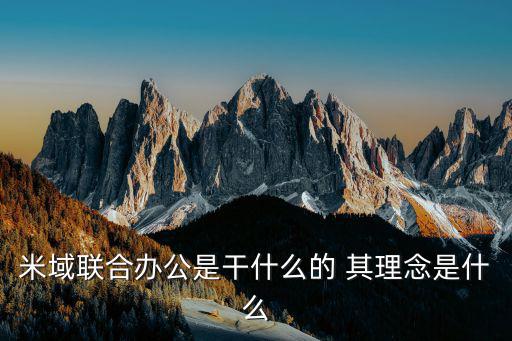 米域聯合辦公是干什么的 其理念是什么