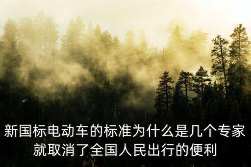新國標電動車的標準為什么是幾個專家就取消了全國人民出行的便利
