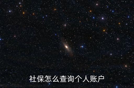 社保怎么查詢個人賬戶