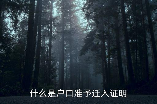 什么是戶口準(zhǔn)予遷入證明