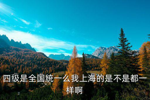 四級是全國統一么我上海的是不是都一樣啊