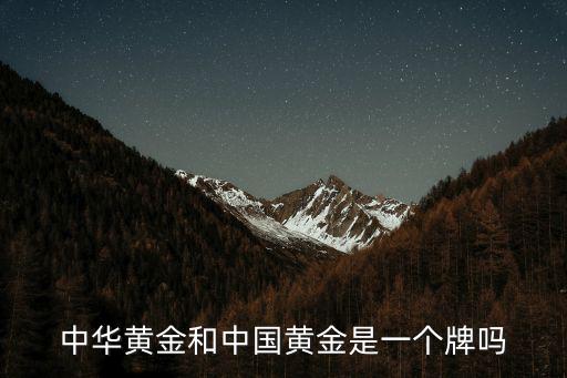 中華黃金和中國黃金是一個牌嗎
