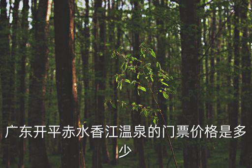 廣東開平赤水香江溫泉的門票價格是多少