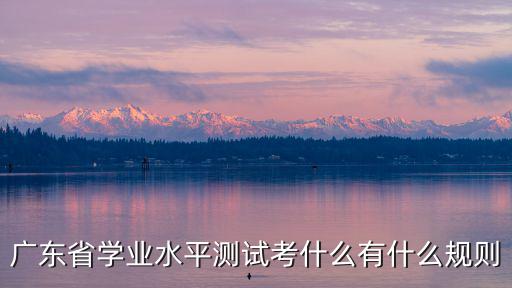 廣東省學業水平考試，什么是廣東省高中學業水平考試