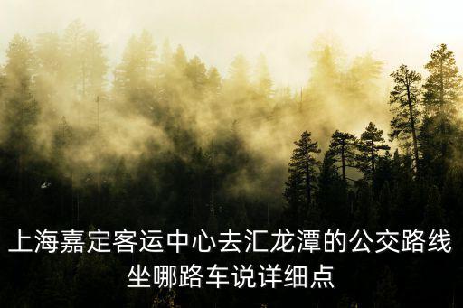 上海嘉定客運中心去匯龍潭的公交路線坐哪路車說詳細點