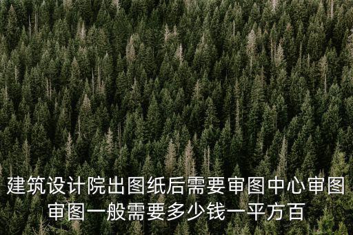審圖費收費標準，施工圖審圖的收費標準