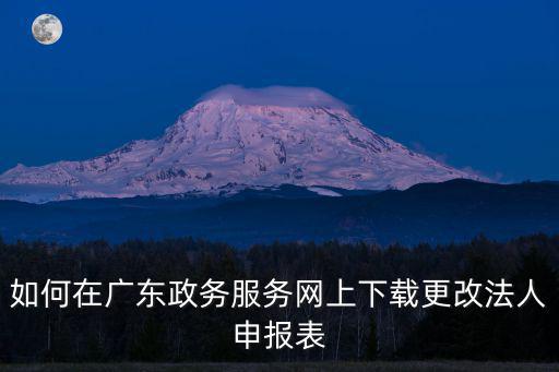 如何在廣東政務(wù)服務(wù)網(wǎng)上下載更改法人申報表
