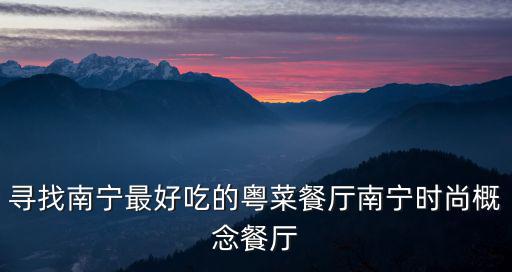 尋找南寧最好吃的粵菜餐廳南寧時(shí)尚概念餐廳