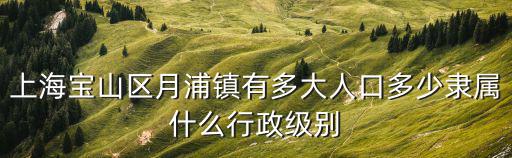 上海寶山區月浦鎮有多大人口多少隸屬什么行政級別