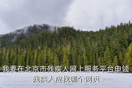 我要在北京市殘疾人網(wǎng)上服務(wù)平臺(tái)申領(lǐng)殘疾人應(yīng)找哪個(gè)網(wǎng)頁(yè)