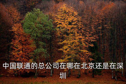 中國聯通的總公司在哪在北京還是在深圳