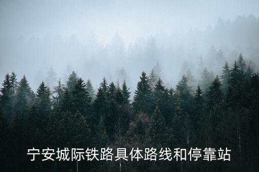 寧安城際鐵路具體路線(xiàn)和停靠站