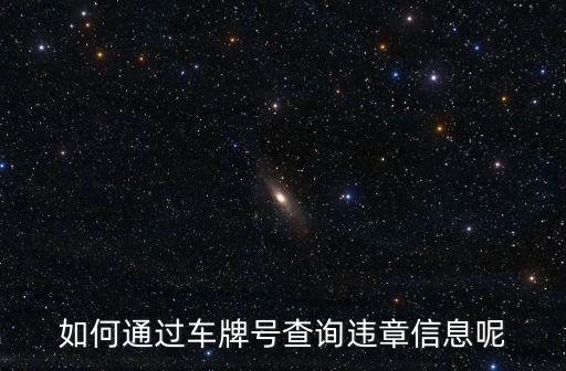 如何通過車牌號查詢違章信息呢