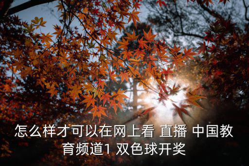 央視教育頻道直播，直播中央教育1頻道