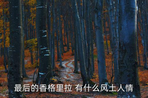 最后的香格里拉 有什么風土人情