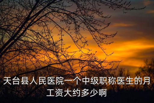 天臺縣人民醫(yī)院一個中級職稱醫(yī)生的月工資大約多少啊