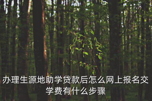 網上交學費怎么交，辦理生源地助學貸款后怎么網上報名交學費有什么步驟