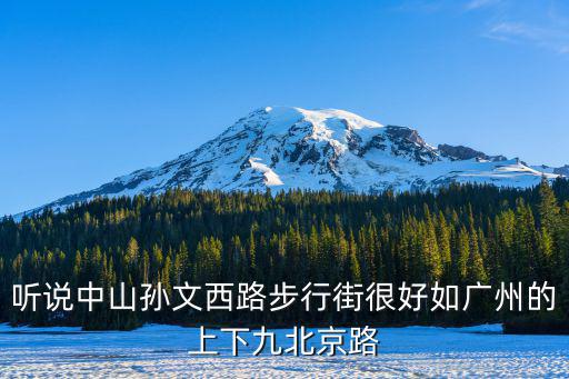 聽說中山孫文西路步行街很好如廣州的上下九北京路
