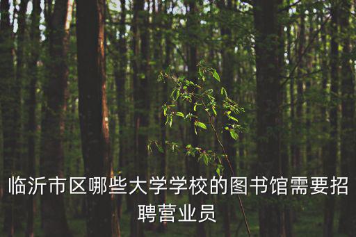 臨沂市區(qū)哪些大學(xué)學(xué)校的圖書館需要招聘營業(yè)員