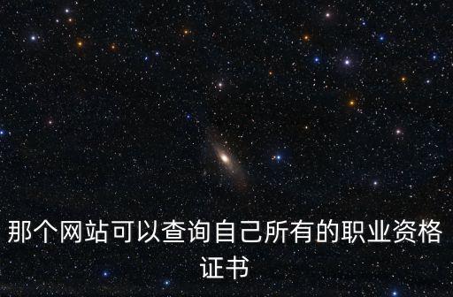 那個(gè)網(wǎng)站可以查詢自己所有的職業(yè)資格證書
