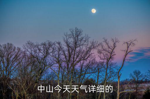 中山今天天氣詳細的