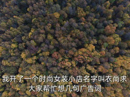 我開了一個時尚女裝小店名字叫衣尚求大家?guī)兔ο霂拙鋸V告詞