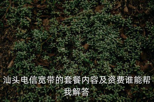 汕頭電信寬帶的套餐內(nèi)容及資費誰能幫我解答