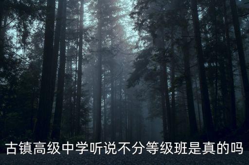 古鎮高級中學聽說不分等級班是真的嗎