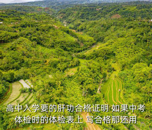 高中入學要的肝功合格證明 如果中考體檢時的體檢表上 寫合格那還用