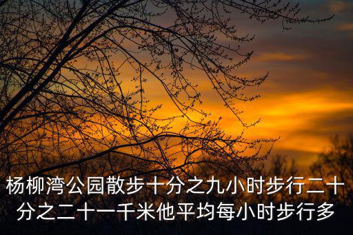 楊柳灣公園散步十分之九小時(shí)步行二十分之二十一千米他平均每小時(shí)步行多