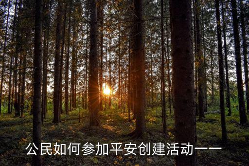 平安創建活動，平安建設活動是指參與了哪些活動