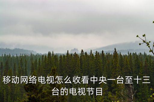 移動網絡電視怎么收看中央一臺至十三臺的電視節目