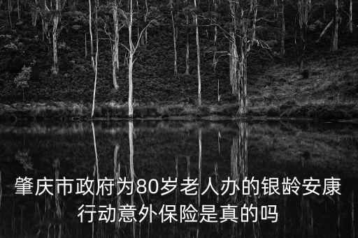 肇慶市政府為80歲老人辦的銀齡安康行動意外保險是真的嗎