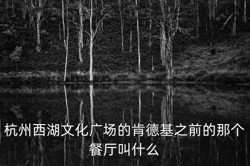 杭州西湖文化廣場的肯德基之前的那個餐廳叫什么