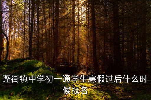 蓬街鎮中學初一通學生寒假過后什么時候報名