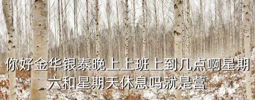 你好金華銀泰晚上上班上到幾點啊星期六和星期天休息嗎就是營