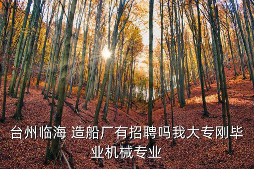 臺州臨海 造船廠有招聘嗎我大專剛畢業機械專業