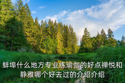 蚌埠什么地方專業練瑜伽的好點禪悅和靜雅哪個好去過的介紹介紹