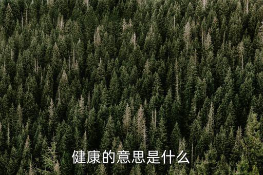 健康的意思是什么