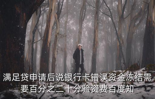 滿足貸申請后說銀行卡錯誤資金凍結(jié)需要百分之二十分驗資費百度知