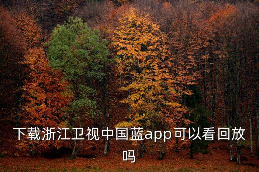 浙江衛視直播回放，下載浙江衛視中國藍app可以看回放嗎