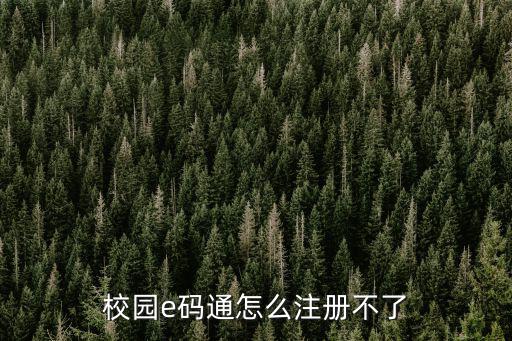 校園e碼通怎么注冊不了