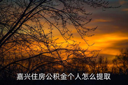 嘉興住房公積金個人怎么提取
