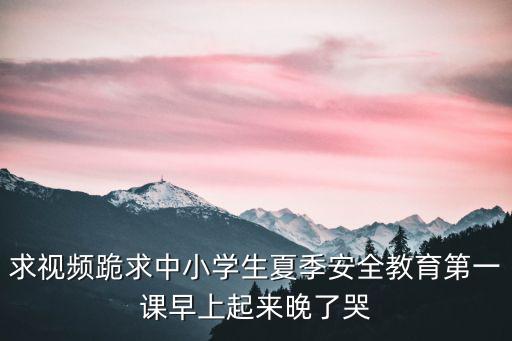 求視頻跪求中小學生夏季安全教育第一課早上起來晚了哭